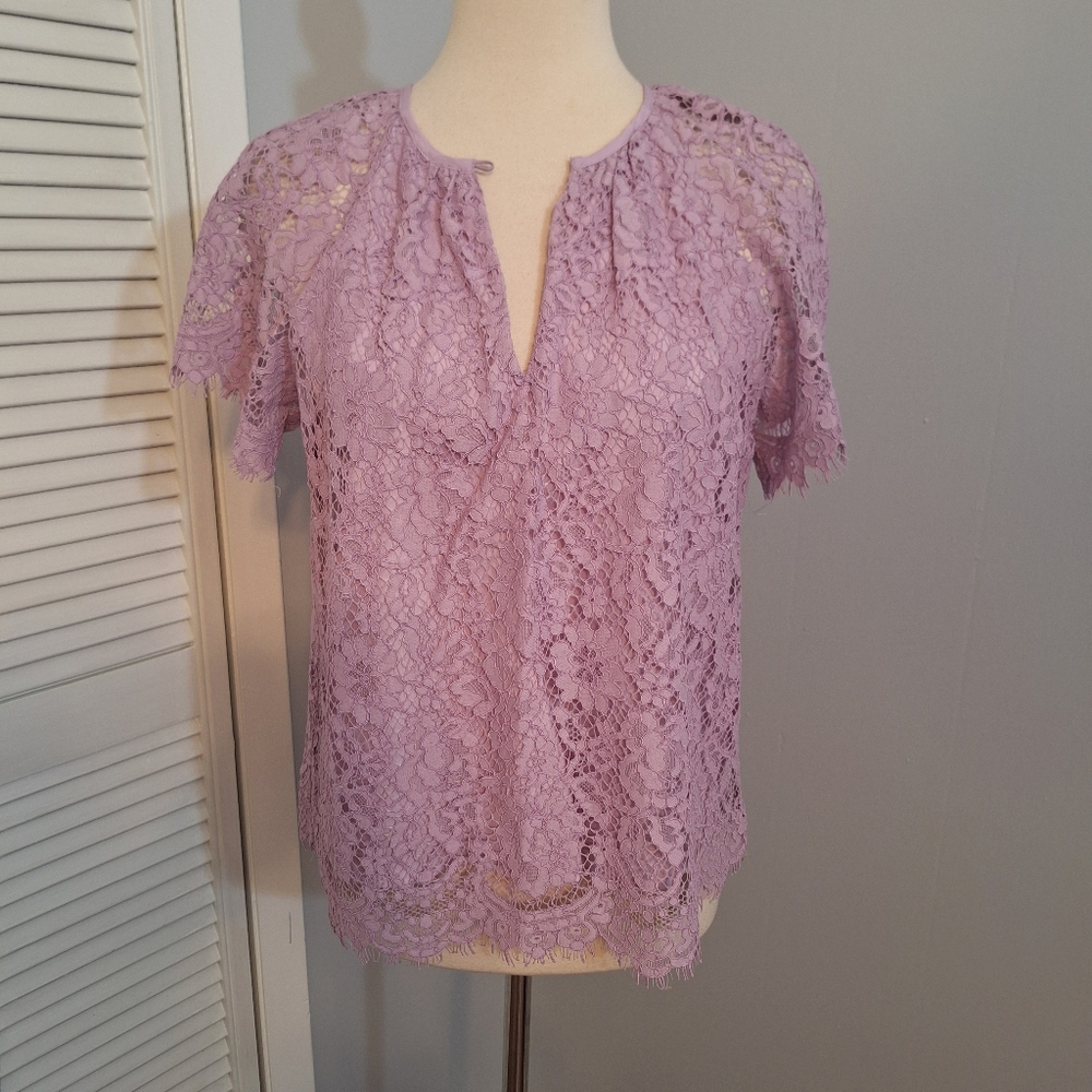 J. Crew lilac lace blouse top sz XS NWT *R - Picture 3 of 9